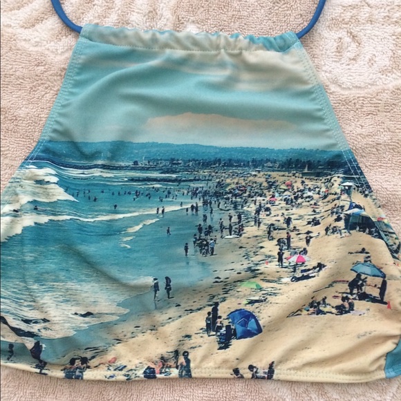 NWOT Beach Print Swimming Suit - Picture 7 of 8